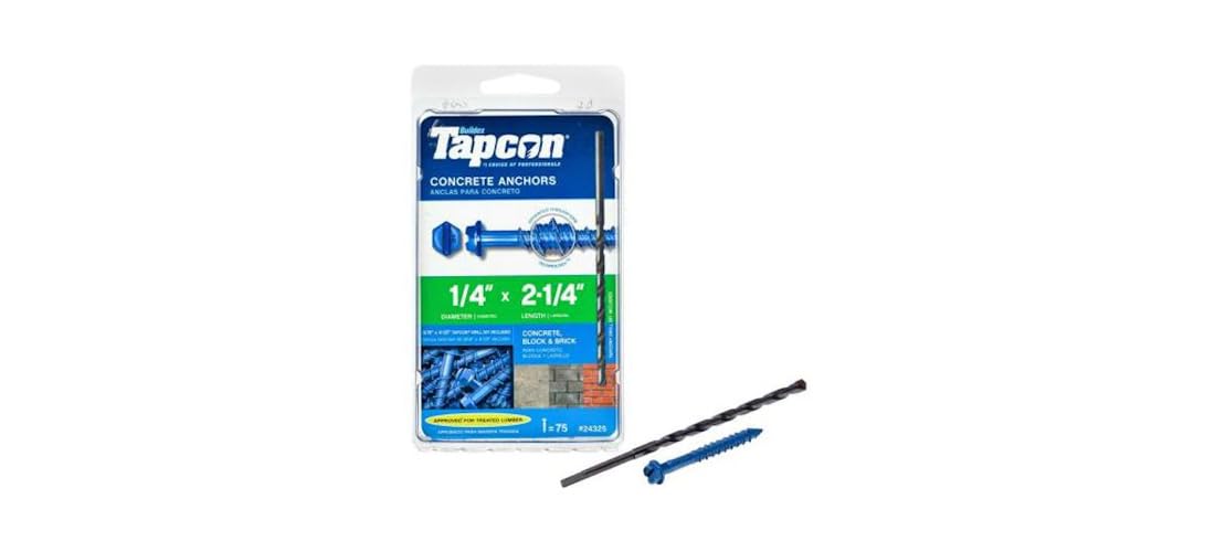 Tapcon 1/4 in. x 2-1/4 in. Hex-Washer-Head Concrete Anchor (75-Pack)