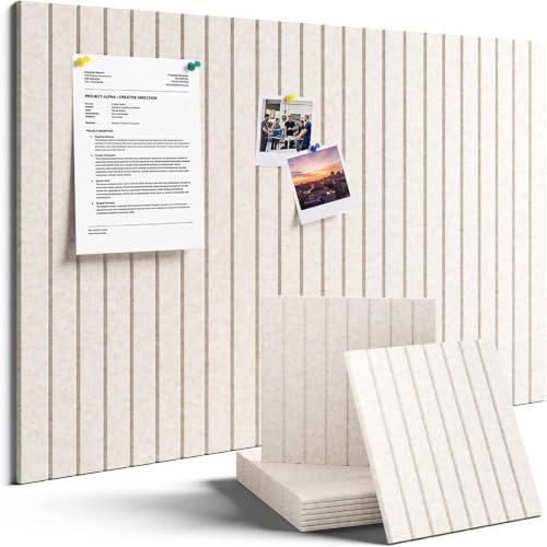 Image of 8-Pack Cork Board Alternative, Large 120 x 60cm Felt Pin Board, No-Drill