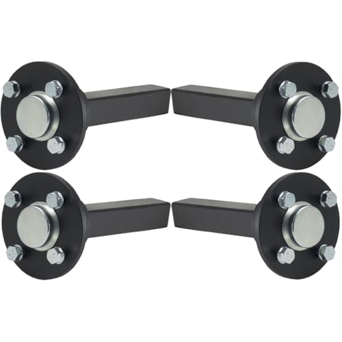 Parnells - 2 Ensembles Moyeu et Essieux Complets - 750 kg par Paire, Goujons 4xm12, PCD 100 mm, 35x35 mm, Acier Massif 200 mm - pour Remorques Routières,...