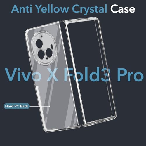 Image of Jkobi Lifetime Anti-Yellow Clear Back Cover Case for Vivo X Fold3 Pro (Sleek Hard Crystal | Shockproof and Camera Protection)
