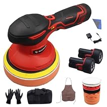 BLACKCUBE Cordless Car Buffer Polisher with 2PCS 12V 2.0Ah Lithium Rechargeable Battery,6 Variable Speed, 6" Cordless Polisher Kit for Car Detailing/Car Scratch Repairing