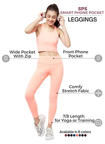 Image of TRUEREVO Sports Leggings for Women-Stretch Dryfit High Waist 7 /8th Gymwear Pants with Back Zipper Pocket-Quick Dry Activewear-Training Tights- for Yoga, Sports, Gym, Workout and Running