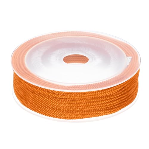 Rebower Trim Cord Rope, 1.5mm / 22 Yards Nylon Twisted Trim Cord Rope Thread String Rope Cord Braid Trim [for Sewing Home Decor Crafts] - 0.06 Inch/Bright Orange