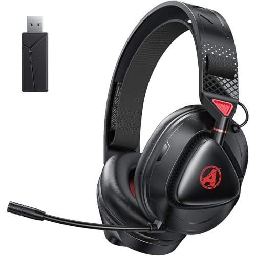 PH3 Wireless Gaming Headset for PS5, PS4, Switch, PC, Mac, Wireless Gaming Headphones with Microphone, Low Latency 2.4GHz Bluetooth Over Ear Headphones with Lossless Audio, 50Hrs Battery, Black