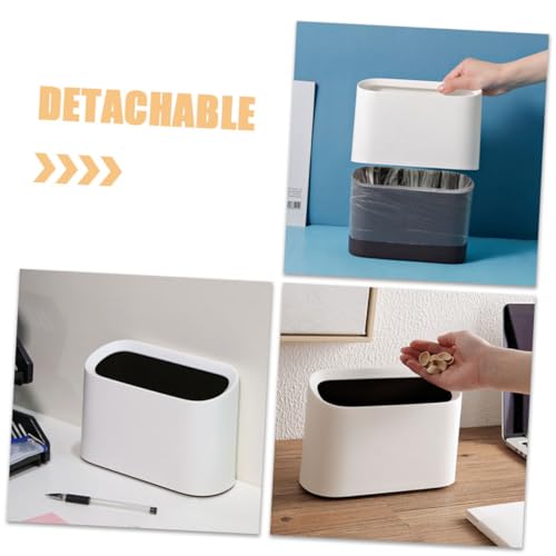 Cubo de basura de escritorio PRETYZOOM portátil bote de desechos para hogar 3