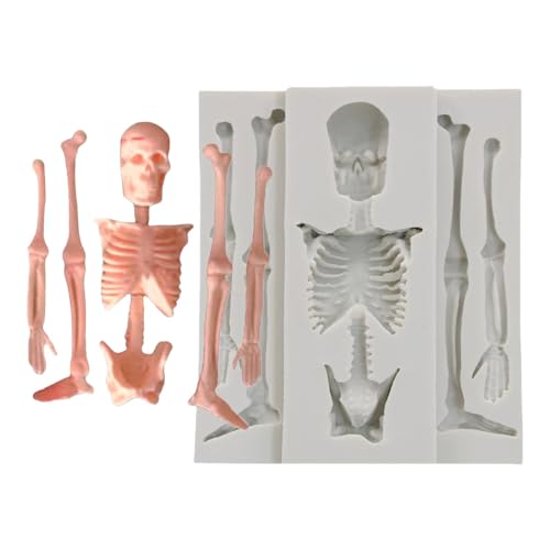 Molde de silicona de alimenticio con forma de calavera para hornear de resina epoxi moldes de aromaterapia para chocolate, dulces, cupcakes, caramelos gelificados