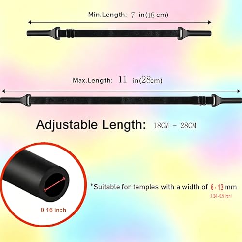 Image of KSACLE Adjustable Glasses Strap, Upgrade 4 Pack No Tail Eyeglass Straps, Universal Fit Rope Eyewear Retainer, Sport Unisex Sunglass Retainer Holder Strap for Men, Women and Kids (Multi, 7-11 inch)
