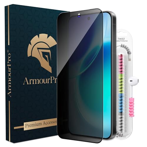 Image of ArmourPro Privacy Tempered Glass Compatible for Vivo X300 and X200 FE (6.31 Inch) Edge-to-Edge Protection Coverage with Easy Installation kit & Cable Protector | Anti-Spy Guard