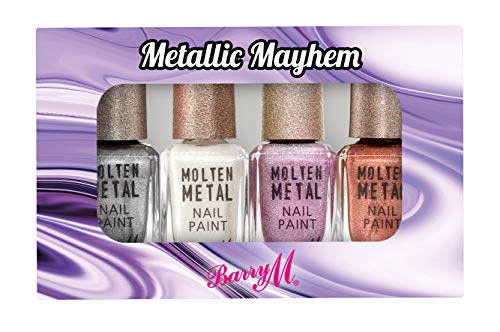 Barry M Molten Metal Nail Paint Set, The Metallic Mayhem (4 Nail Paints) Barry M Molten Metal Nail Paint Set, The Metallic Mayhem (4 Nail Paints)