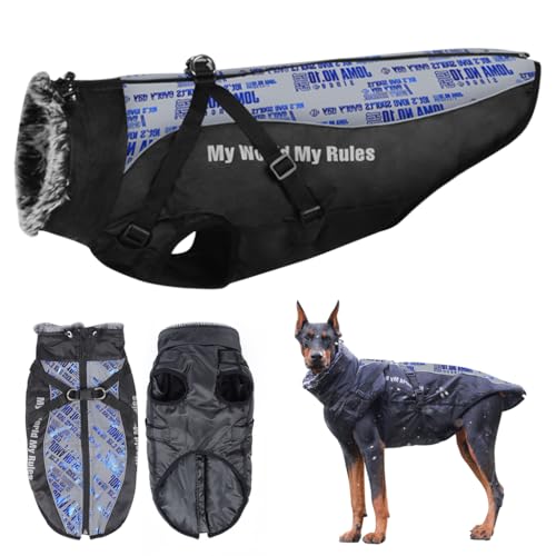 Qpets® Dog Coat, Dog Clothes for Large Dogs, Snowproof Windproof ...