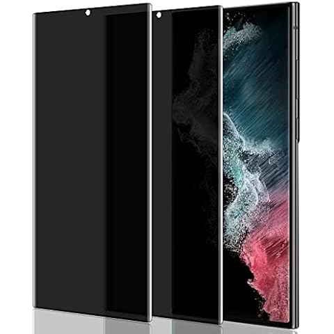 YWXTW [2 Pack] Galaxy S22 Ultra Privacy Screen Protector, Tempered Glass Anti-Spy 9H Hardness Film for Samsung Galaxy S22 Ultra 6.8”, 3D Curved Edge Easy Install 【Don’t Support Fingerprint Unlock】 Cover