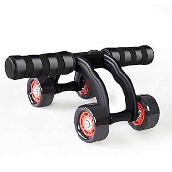 NIRVA WITH DEVICE OF WOMEN PICTURE Fitness Training Equipment 4-Wheel Abdominal Wheel Power Ab Roller for Home Gym Muscle Exercise(Black)