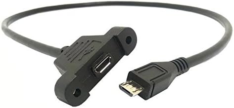 cablecc Micro USB 5Pin Male to Female Extension Panel Mount Type Cable with Screws 50cm, 50 cm - Image 4