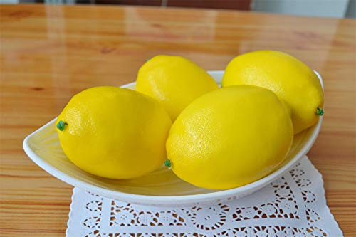 Image of Ulalaza 10Pcs Fake Lemon Artificial Fruits Model Lifelike Yellow Lemon Home House Kitchen Party Decoration Desk Ornament