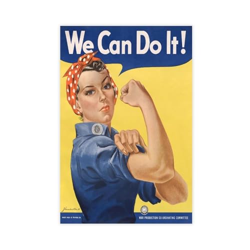 Toile Rosie The Riveter Seconde Guerre mondiale déco bureau féministe