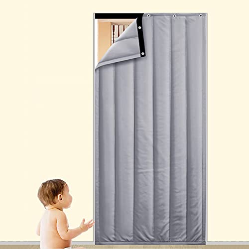 Cortina térmica de aislamiento, impermeable, cortina de algodón con diseño de hijo, con paneles de puerta, impermeable, para uso en habitaciones de salón
