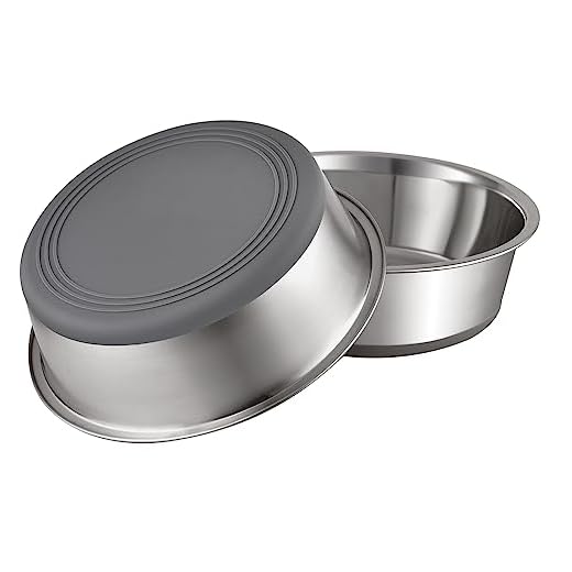 PEGGY11 Stainless Steel Metal Dog Bowls, Food Grade, BPA Free, Premium Pet Bowls for Food Water, Nonslip Rubber Bottom, Dishwasher Safe, Easy to Clean, 3.8 Cup, 2 Pack