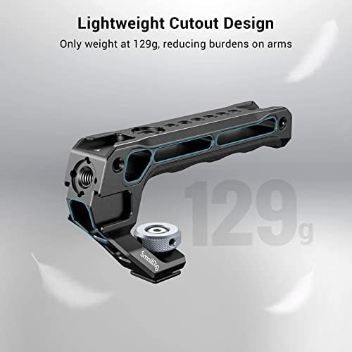 SMALLRIG Górny uchwyt z zimną stopką, uchwyt do klatki aparatu, uniwersalna platforma wideo z adapterami zimnej stopki 5 do mocowania lustrzanek cyfrowych z mikrofonem / lampką LED, tylko niewielka waga 129 g (Lite) - 3764