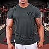 GYMTIER Spartan Forged - Short Sword - Men's Gym T-Shirt Bodybuilding Training Workout Lifting Top Clothing, Grey, 3XL #1