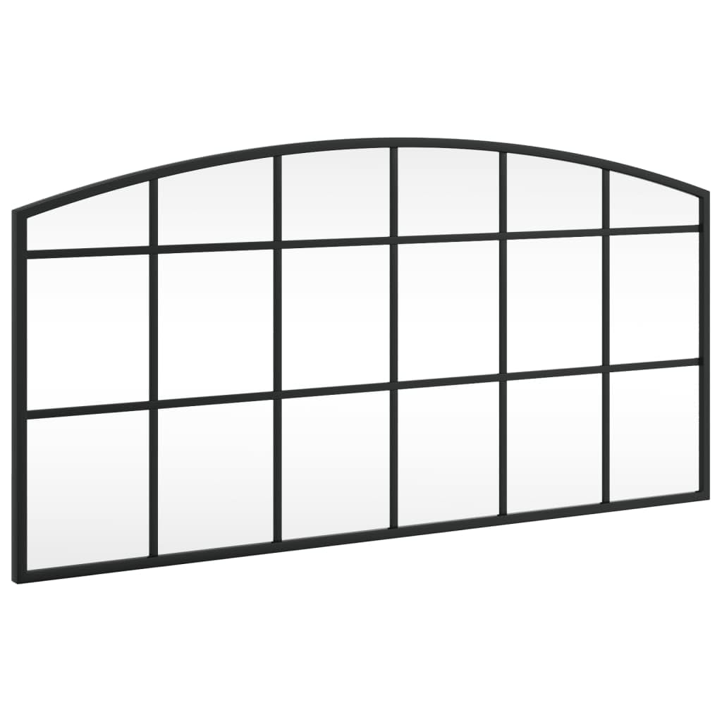 KGHFDVB Wall Mirror Black 80x40 cm Arch Iron Frame, Minimalist Wall-Mounted Glass Mirror with Powder-Coated Frame for Bedroom, Living Room, Bathroom