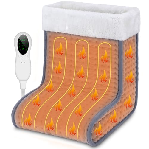 Biutee Calentador Eléctrico de Pies y Pantorrillas, Calefacción Rápida, Calientapiés Eléctrico Alto de 40cm, 10 Niveles de Temperatura 30-60℃, 3 Timpos 45/90/120mins, Calentador de Pies Talla máx. 44