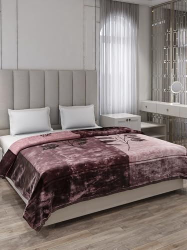 Image of Monte Carlo Double Bed Heavy Winter Blanket Moon Valley 2 Ply Box Pack 870 GSM | 4.5 KG, (240x220 CM), Rust