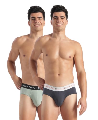 Image of Jockey NY15 Men's Super Combed Cotton Elastane Stretch Solid Brief with Ultrasoft Waistband (Pack of 2)