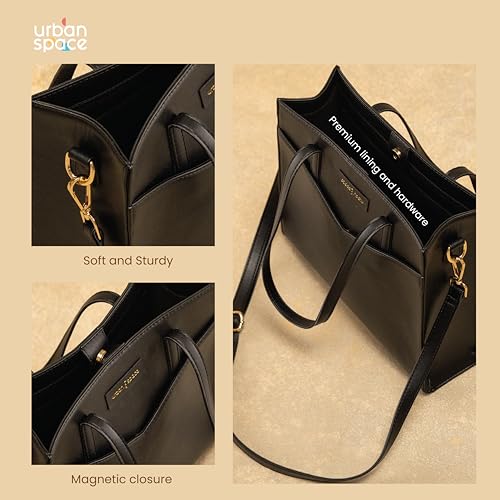 Image of Urban Space Women Tote Bag with Laptop compartment, Handbag for Work, Ladies purse, Stylish Shoulder Bag, Laptop ipad Tote Bags For Office Use, Gift for Women