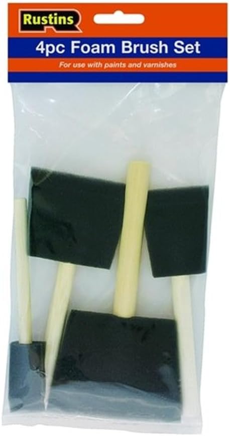 Rustins Poly Foam Brushes - Professional Grade Paint Applicators for Smooth Finishes