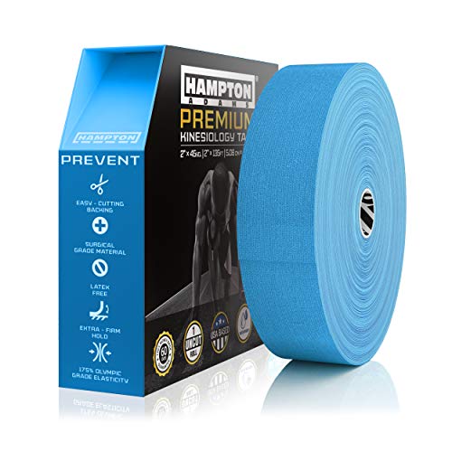 Image of Hampton Adams | As Seen on Shark Tank | Original Kinesiology Tape | 135ft Uncut Bulk Roll | Supports & Protects Muscle Wrist Knee Shoulder Back Plantar Fasciitis | Waterproof Hypoallergenic (Blue)