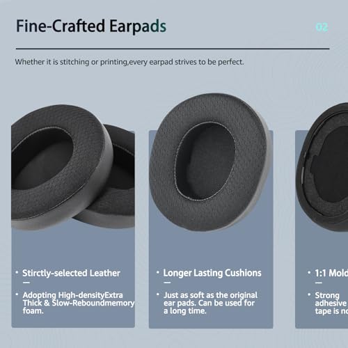Almohadillas de repuesto de tela de malla para auriculares Arctis Nova Pro Wireless/Arctis Nova Elite (No compatibles con otros modelos), almohadillas con grosor añadido alto (Negro) miniatura 5