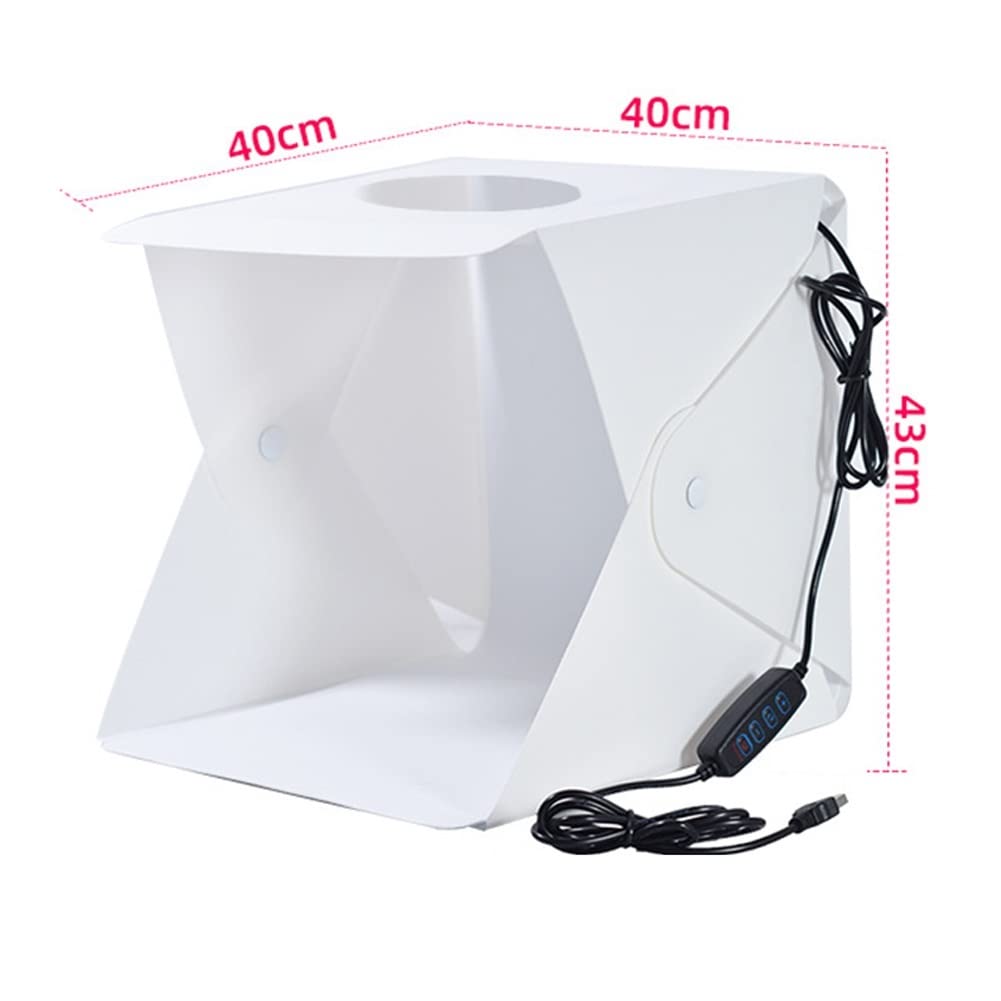 FLAA Fotografia Shooting Tent Kit Portatile Pieghevole Photo Studio Light Box Luminosità regolabile Studio Box con luce LED/6 colori fondali per gioielli e piccoli oggetti