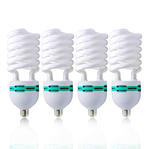 Julius Studio 4 Pack Full Spectrum Light Bulb 85 Watt 6500 Kelvin, Compact Fluorescent CFL Lighting Bulb for Photo Video Studio, Photography Studio, JSAG329