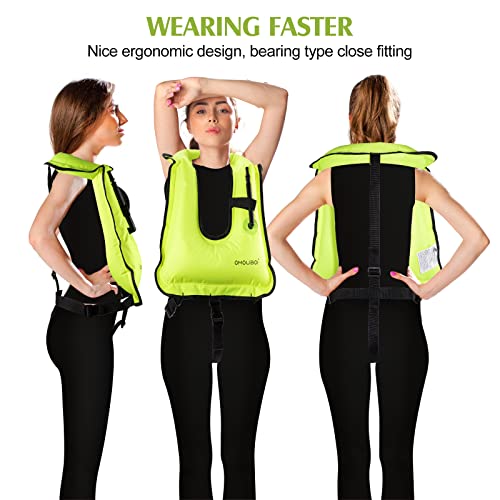 2 Pcs Safety Vest For Adults, Portable Swim Vest Jackets, Adjustable Kayaking Jackets Safety Vests For Swimming Surfing (Fluorescent Green) #TOP2
