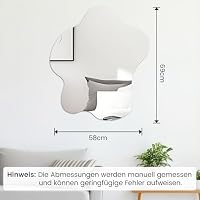 Muzilife Asymmetrischer Rahmenloser Ganzkörperspiegel, 58 x 70cm – Ansicht 4