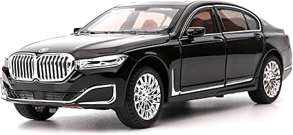 Diecast BMW 7Series 760 THE7 Toy Car 1:24 Scale Model,Pull Back Vehicles Alloy Simulation Supercar with Lights and Sound Also for Car Dashboard,Kids,Adult