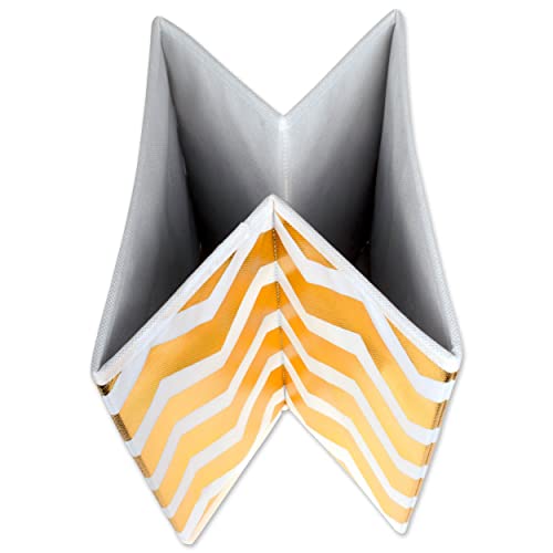 Dii Non Woven Polyester, Metallic Chevron Storage Bin, Gold, Small Set Of 2 #TOP7