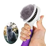 Cat Grooming Brush, Pets Skin Friendly Self Cleaning Slicker Massage Brushes for Shedding Dogs Cats Hair Gentle Remove Loose Undercoat with Long or Short Hairs for All Fur Type- UPGRADED