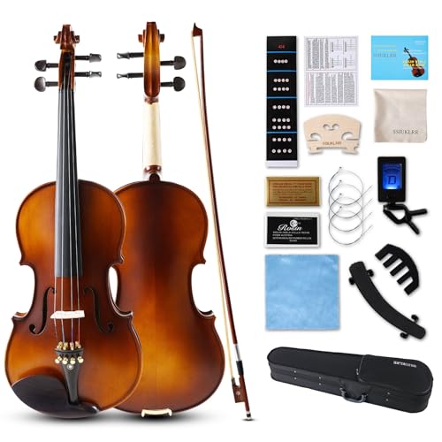 Violin 1/2 Set,Beginner Violin for Kids,Students,1/2 Violin with spruce,maple,pure ebony...