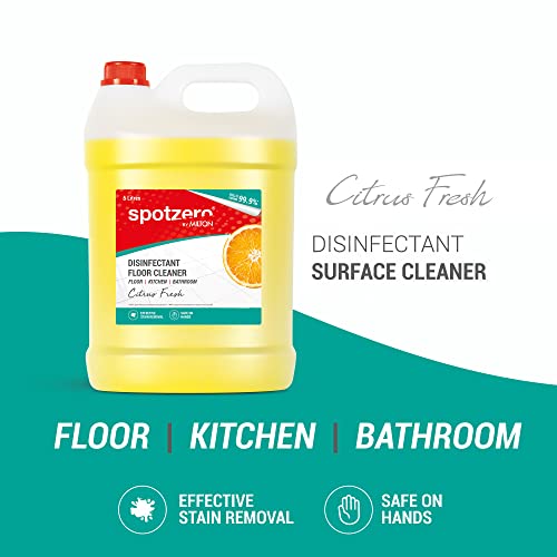 Image of Spotzero by Milton Disinfectant Floor Cleaner, 5 Litres, Citrus | Surface Cleaner | Stain Removal