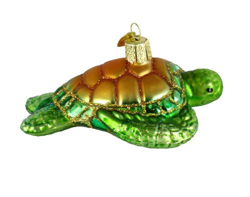 Old World Christmas Ornaments: Turtles Glass Blown Ornaments For Christmas Tree, Green Sea #TOP4