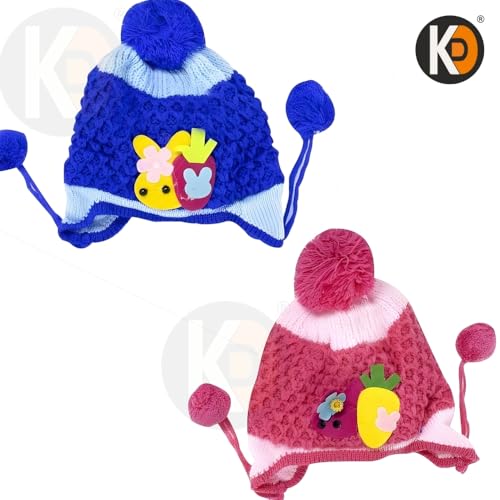 Image of K D Baby Winter wear Combo with Gloves & Cap Set (6 Pairs Woolen Mittens /Gloves + 01 Woolen Cap) for Infants 03-12 Months