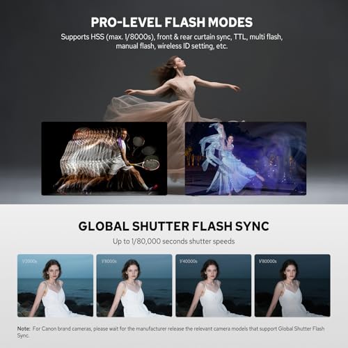 Godox V480 C V480-C TTL Flash for Canon, 2.4G Wireless Speedlite Canon HSS 1/8000s, 2.0” Color Touchscreen, Smart Distance Readout, Li-ion Battery, 650 Full Power Flashes, 10-Level Modeling Lamp