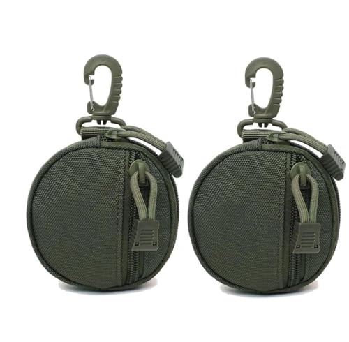 Image of GadgetBite Army Coin Pouch with Zipper for Multipurpose Use - Compact, Durable, Secure Storage for Coins, Keys, Cards, and Small Essentials - Ideal for Travel, Everyday Carry - Green (Pack of 2)