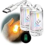 DOKEEP GD2 超ミニ LEDライト 2個セット超軽量 11g USB-C充電式 EDC ミニランタン LED 高輝度 ミニ 懐中電灯 ポケットライト 防水 ミニ投光器 点灯3~50時間 (電球色 蓄光)