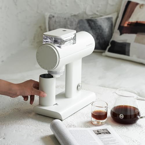 Image of TIMEMORE Sculptor 078S Flat Burr Coffee Bean Grinder, Electric Espresso Grinder with Stepless Coarseness Adjustment, Suitable for Espresso, Pour over, French Press, Cold Brew - White
