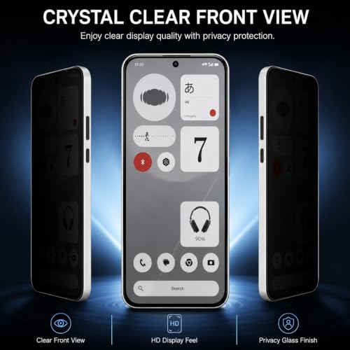 Image of FIRST MART Privacy Tempered Glass for Nothing Phone (4b) With Cable Guard & Installation Kit | Anti-Spy 9H Screen Protector, Edge-to-Edge, Case-Friendly | Black