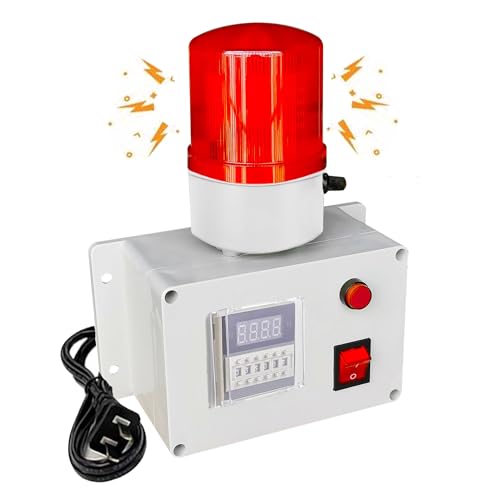 Industrial Cycle Timing Light Siren, 0-105dB Cycle Timer Alarm Siren, 0.1S-99H Preset Automatic Timed Light LED Flashing Alarm, AC110V
