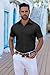 COOFANDY Mens Dress Shirts Button Down Short Sleeve Shirt Business Casual Lightweight Summer Untucked Shirt Black