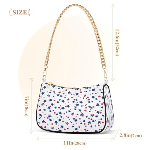 Shoulder Bags for Women American Patriotic Stars Hobo Tote Handbag Small Clutch Purse with Zipper Closure3